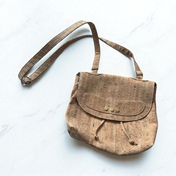 CORK Finish Unisex Travel Crossbody Satchel Bag - Picture 1 of 8